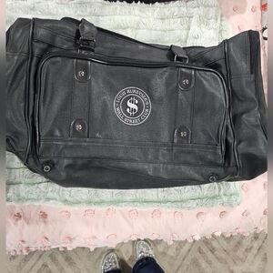 Louis Rukeyser’s Wall Street Club Bag Leather Duffle Bag Weekender Carry On Bag